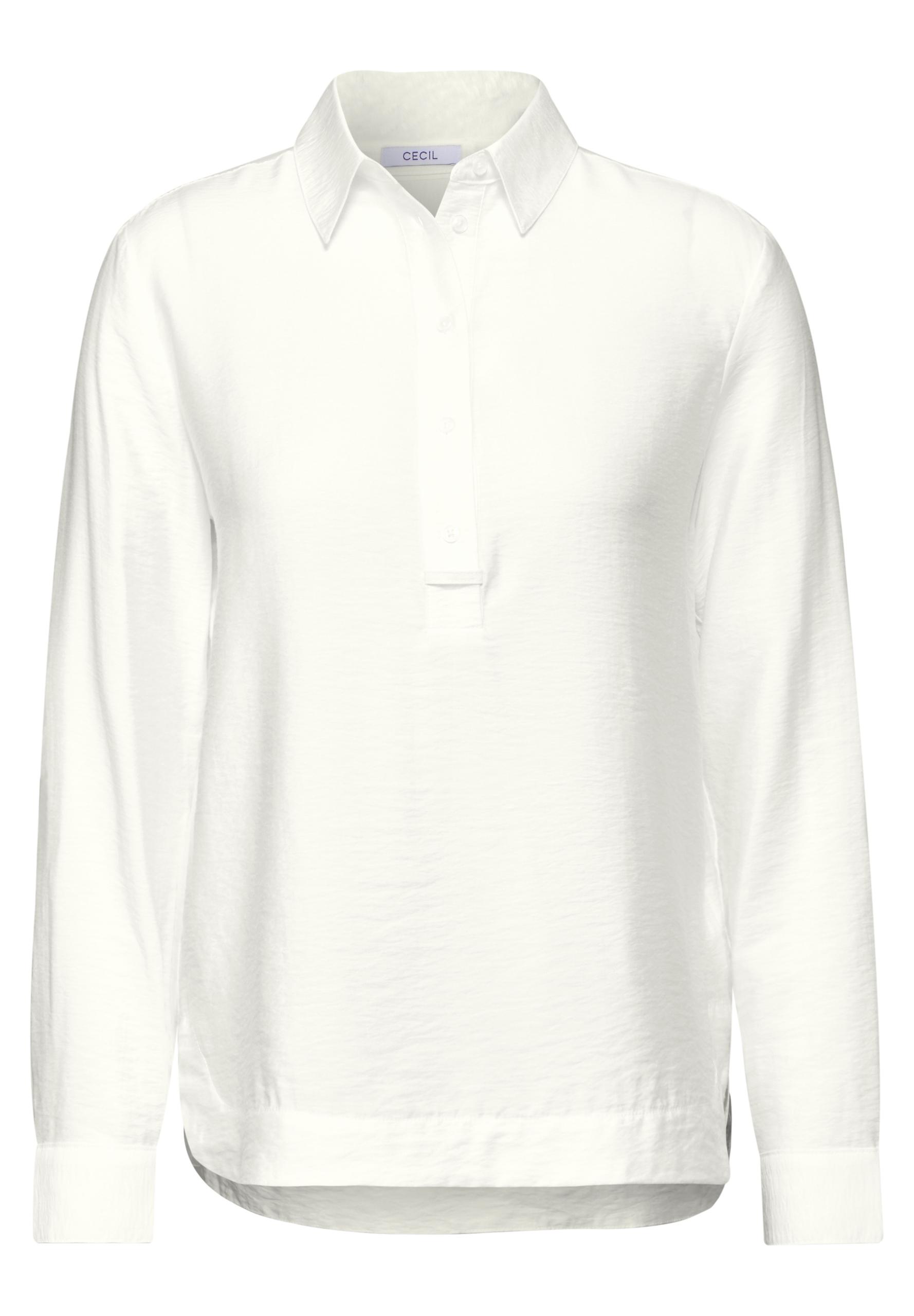 Bluse in Unifarbe L - Vanilla White