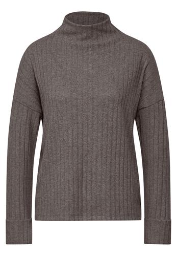 Shirt mit Rippstruktur 36 - Morel Brown Mel.