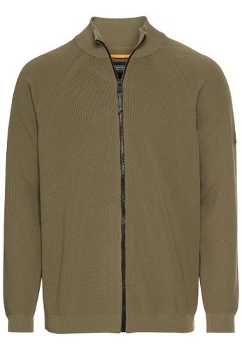 Strickjacke aus atmungsaktivem Polyester L Relaxed Fit - Dusty Khaki