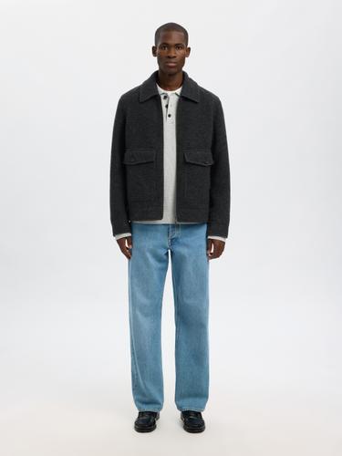 SLHJAKOB WOOL BLEND JKT L - Grey Melange