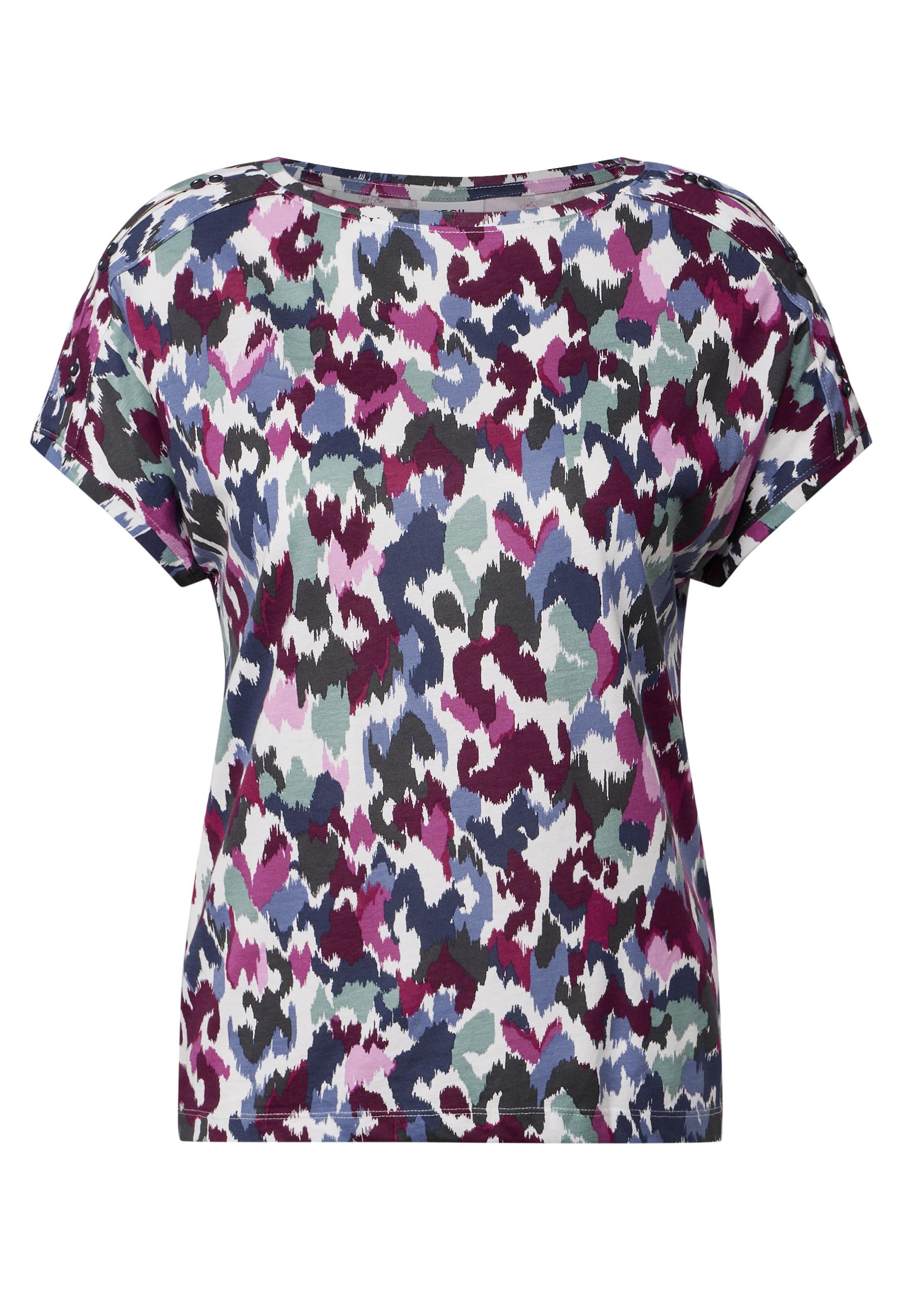 T-Shirt mit Knopfdetail L - Vanilla White