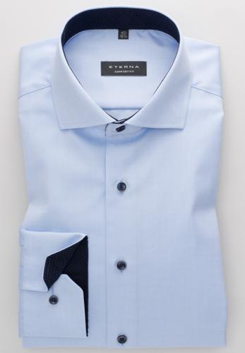 Cover Shirt Twill Langarm 41/Langarm - 65cm COMFORT FIT - Hellblau