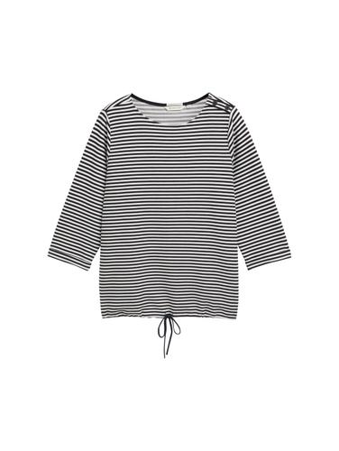 Plus Size - Langarmshirt mit Knopf-Details 54 Loose Fit - Offwhite Navy Regular Stripe