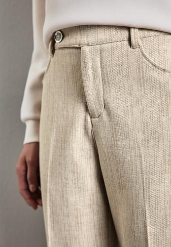 Chino mit Knopfdetail 34/28 - Honey Sand Mel.