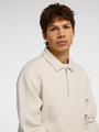 SLHRELAX-EMANUEL SOFT POLO ZIP SWEAT EX XL Locker geschnitten - Oatmeal