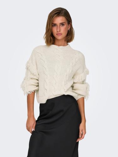 ONLHOLLY LS SHORT CABLE HIGH NECK RP KNT M Verkürzt - Birch