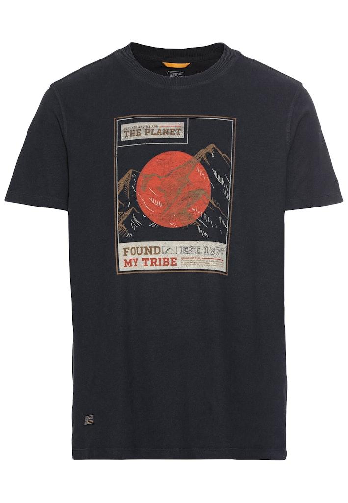 T-Shirt mit Print aus nachhaltigem Organic Cotton Blau M