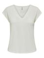 ONLFREE LIFE S/S MOD.V-NECK TOP JRS NOOS S Normal geschnitten - Cloud Dancer