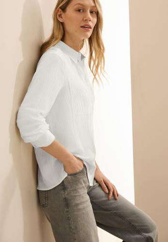 Strukturbluse L - Vanilla White