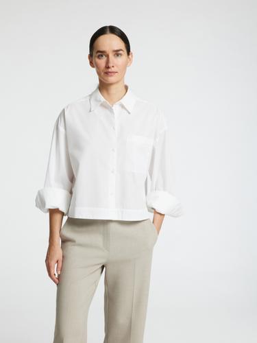 SLFASTHA LS CROPPED BOXY SHIRT NOOS 38 Verkürzt - Bright White