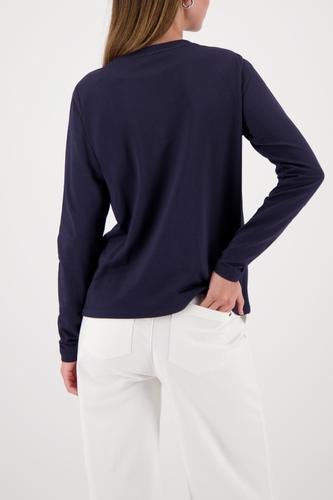 Langarmshirt mit Strassstein-Motiv 38 - Marine