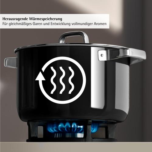 Fusiontec Mineral Pro, Kochtopf mit Deckel, 16 cm, Black