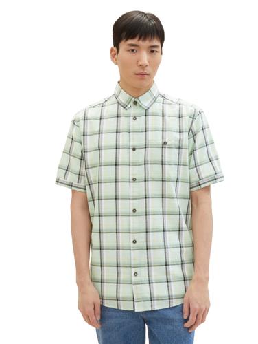 Kurzarmhemd mit Karomuster XL Regular Fit - Light Green Multicolor Check
