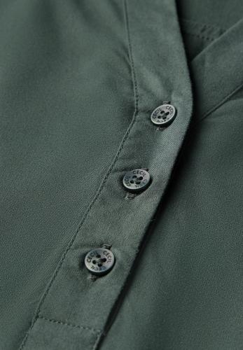 Kurzarmbluse in Unifarbe L - Dark Balmy Khaki