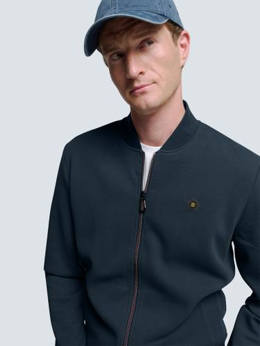 Sweater Full Zipper Pique Bomber Blau XXL