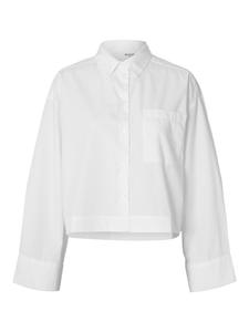 SLFASTHA LS CROPPED BOXY SHIRT NOOS 38 Verkürzt - Bright White
