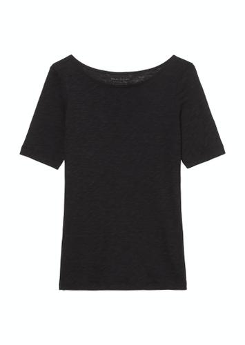 Slub-Jersey-T-Shirt regular Schwarz M