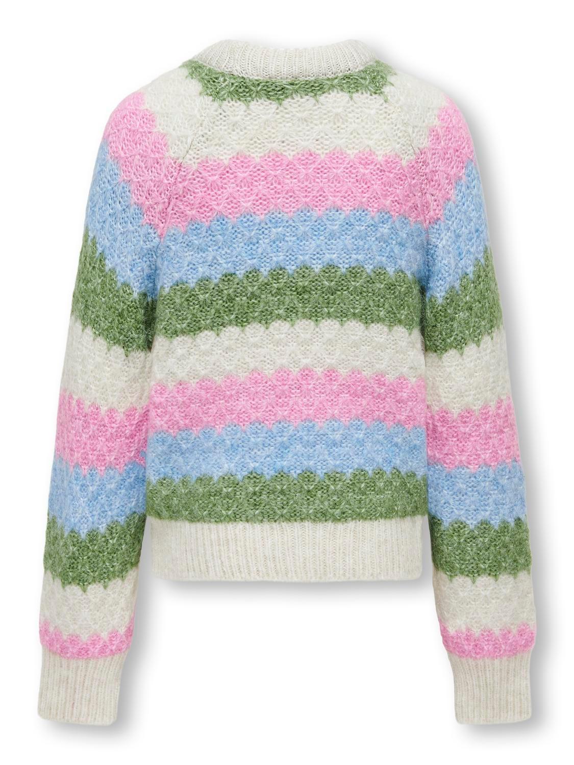 KOGCHOLE L/S O-NECK STRIPE KNT 158/164 Normal geschnitten - Birch