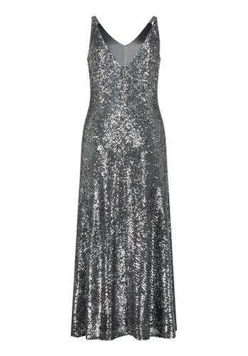 Abendkleid Grau 34