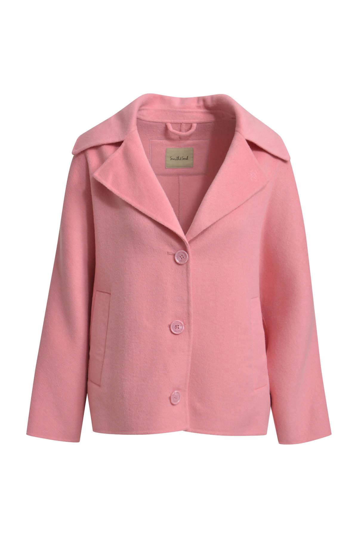 Batwing Wool Blended Jacket L - Bubblegum