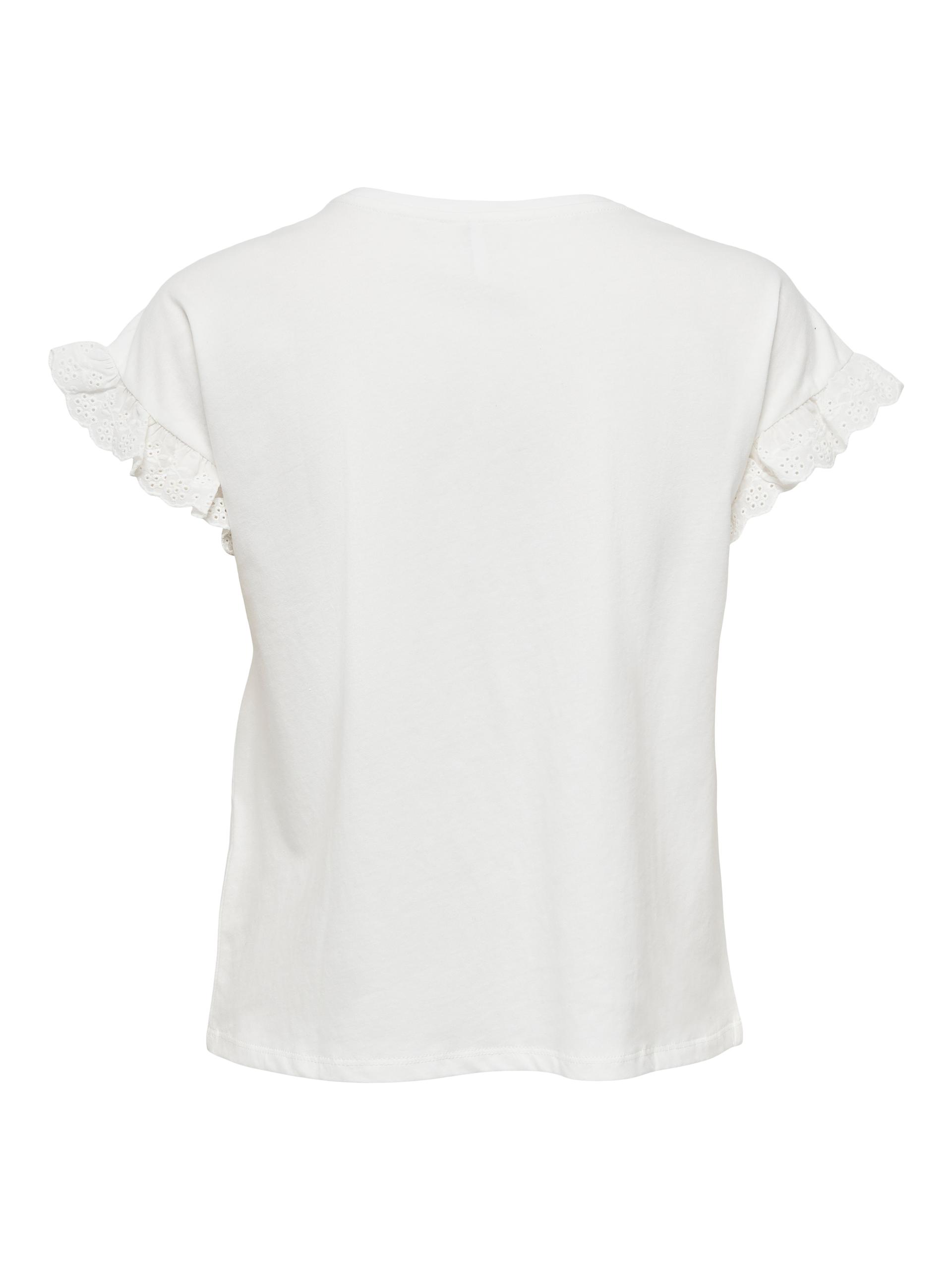 ONLIRIS S/S EMB TOP JRS M Normal geschnitten - Cloud Dancer