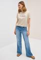 T-Shirt mit Wording L - Light Beige