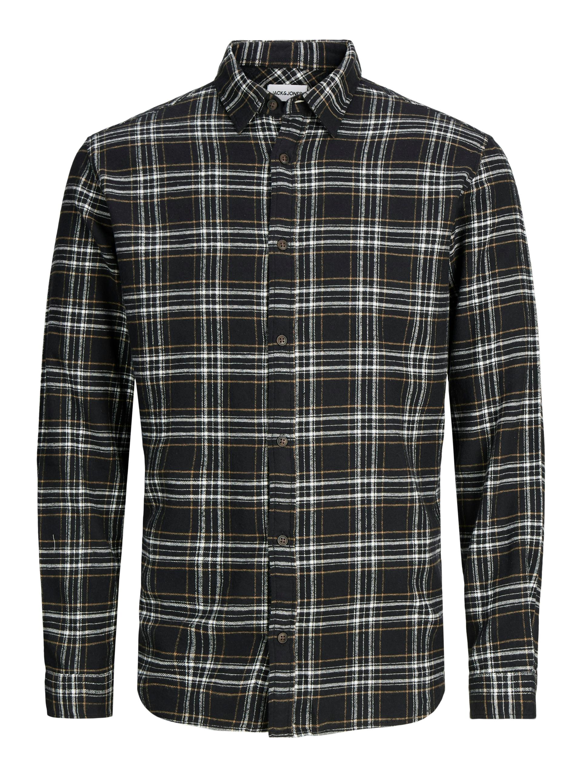 JJPLAIN FALL CHECK SHIRT LS XL Slim Fit - Black