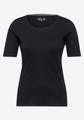 Basic T-Shirt mit Rundhals in Unifarbe L - Black