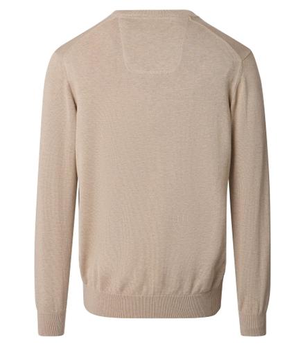 Pullover mit V-Ausschnitt uni 004430 M - Beige