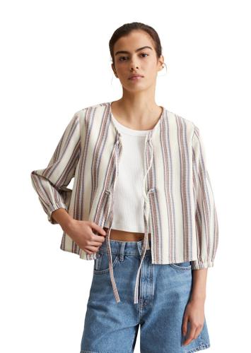 Gestreifte Blusenjacke relaxed M Relaxed Fit - Offwhite_multi_01