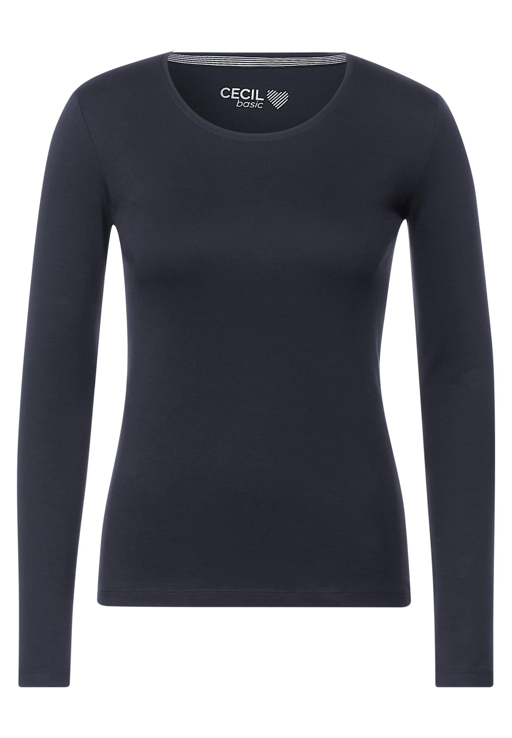 Basic Langarmshirt M - Night Sky Blue