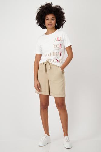 T-Shirt mit Schriftdruck 40 - Cream