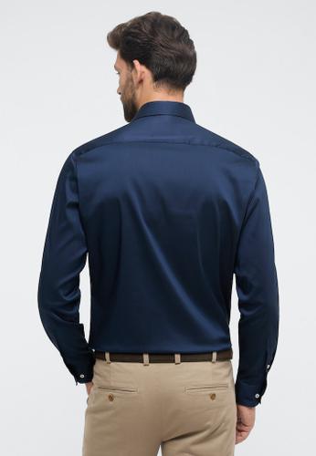Performance Shirt Twill-Stretch Langarm Blau 40/Langarm - 65cm