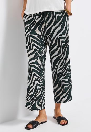 Gemusterte Wide Leg Hose 36/7/8 Hosen - Pine Grove Green