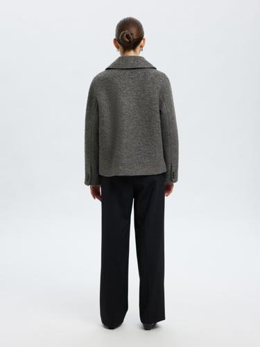 SLFALMA BOUCLE WOOL BLEND JACKET NOOS 40 - Medium Grey Melange