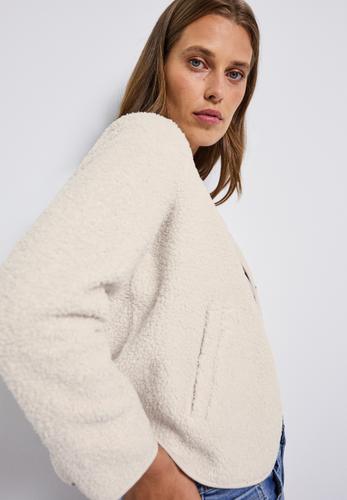 Teddy-Jacke mit Knopfleiste 38 - Tusk Cream