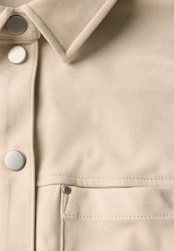 Velours Hemdbluse Beige 38