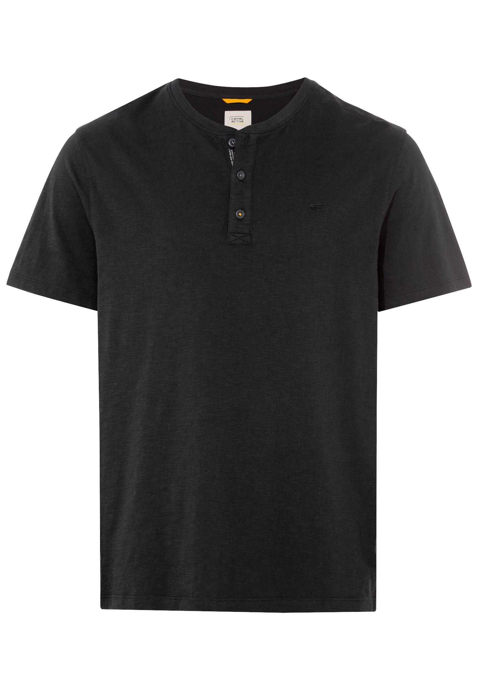 Kurzarm Henleyshirt aus reiner Baumwolle Grau 5XL