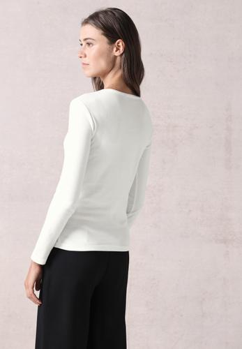 Shirt mit Rundhals L - Vanilla White