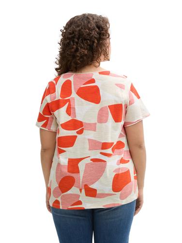 Plus Size - T-Shirt mit Rundhalsausschnitt 48 Regular Fit - Red Dots And Shapes Design