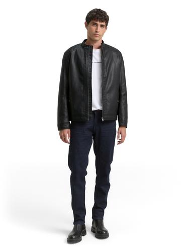 Bikerjacke aus Kunstleder XXL Regular Fit - Black