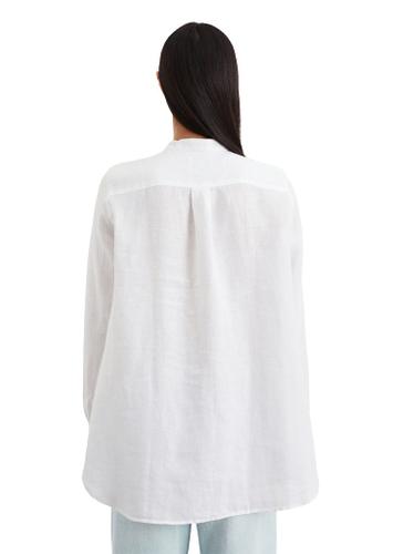 A-Shape-Leinenbluse regular Weiß 34