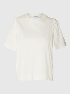 SLFPENELOPE 2/4 RUFFLE TEE NOOS XS Normal geschnitten - Snow White