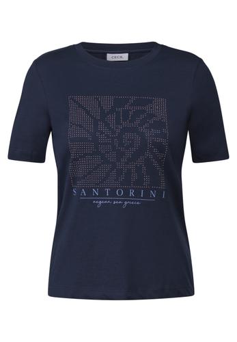 Shirt mit Schmucksteinen L - Urban Navy Blue