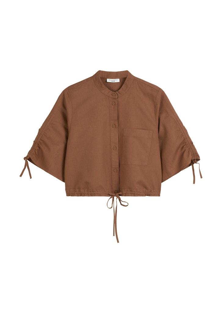 Kurzarm-Bluse relaxed M Relaxed Fit - Melted Chocolate
