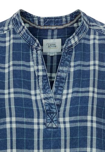 Schlupfbluse aus reiner Baumwolle M Regular Fit - Check Blue