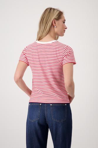 T-Shirt mit Struktur 36 - Red Ringel