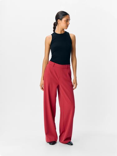 OBJLISA WIDE PANT NOOS 34 Weiter Beinschnitt - Karanda Red