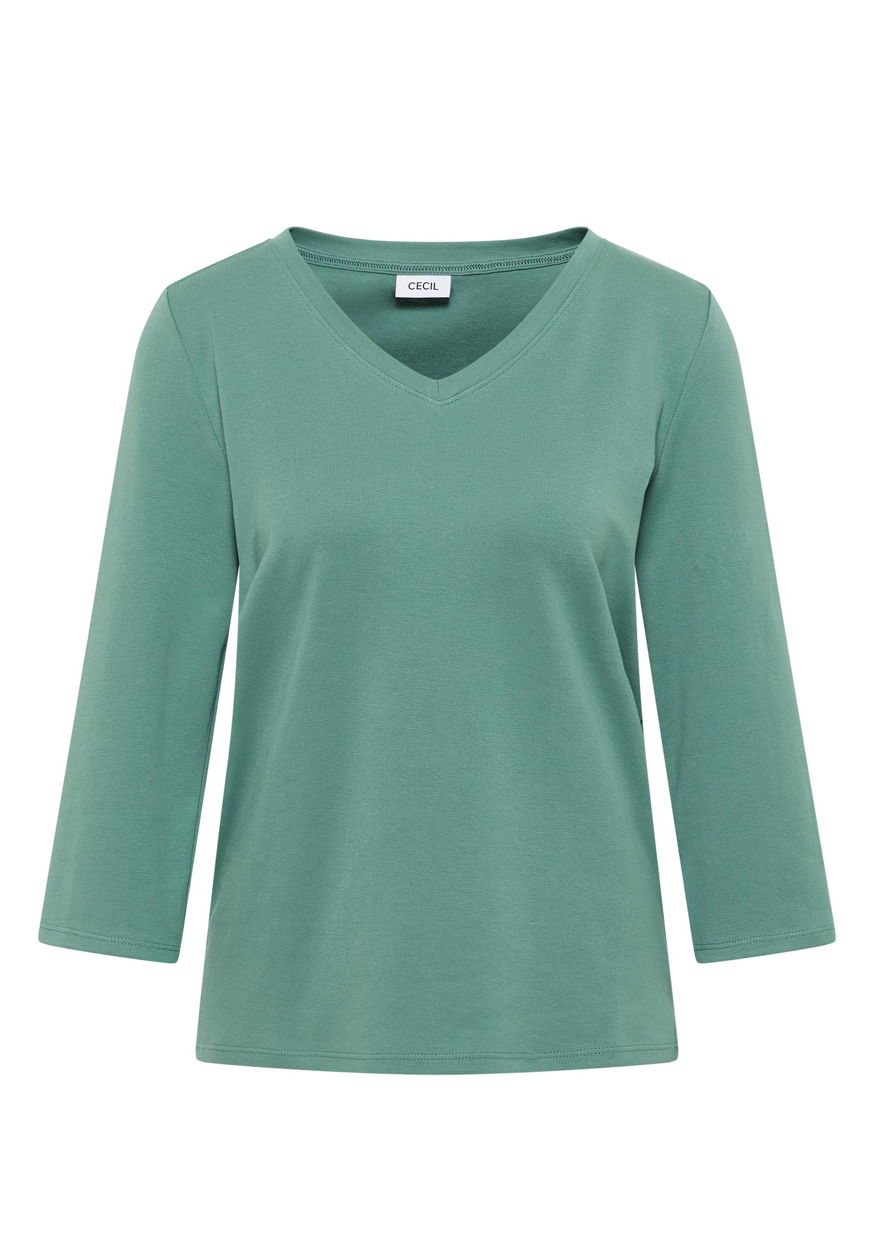 Basic V-Neck Shirt L - Jewel Green
