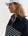Geripptes Sweatshirt mit Reißverschlusskragen und Marinestreifen S - Evening Blue
